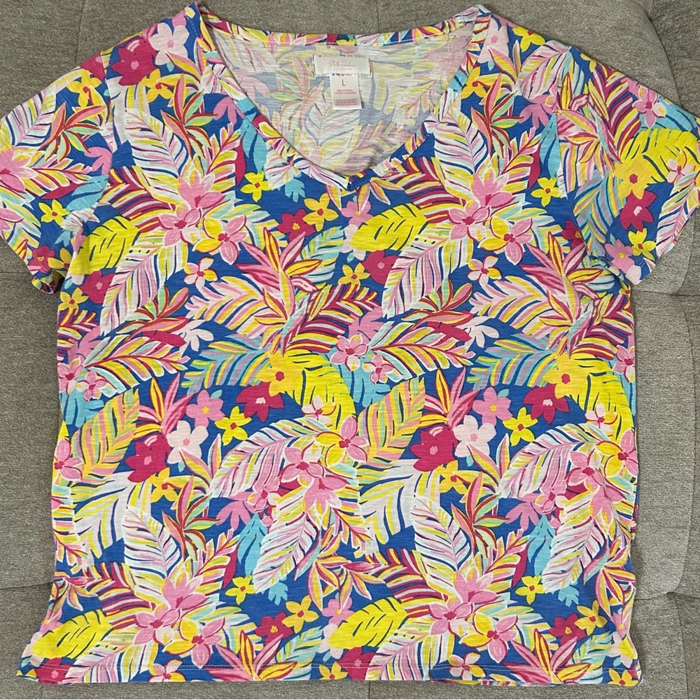 Vibrant Floral Short Sleeve Top